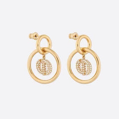 CD DROP GOLD DIAMOND EARRINGS