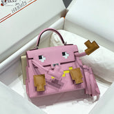 KELLY DOLL PICTO MINI 18 PINK MIX BROWN CALFSKIN