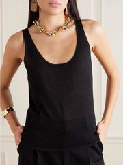 SL Tank Top In Lurex Knit Black