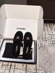 SLINGBACK LOAFER IN BLACK SUEDE AND SHEARLING