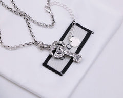 GG SILVER DOUBLE G KEY NECKLACE