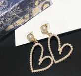 PEARL GOLD PLATED OPEN HEART EARRINGS