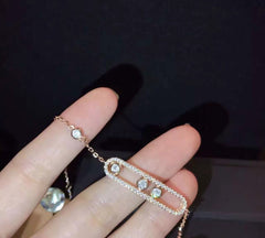 BABY MOVE PAVED PINK GOLD DIAMOND BRACELET