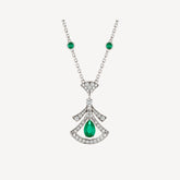 DREAM NECKLACE MALACHITE DIAMOND SILVER
