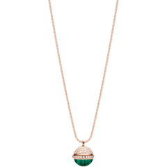 POSSEISSION DIAMOND PINK GOLD MALACHITE NECKLACE