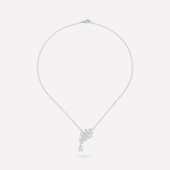 PLUME DE PEARL NECKLACE SILVER DIAMOND