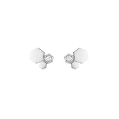 BEE LOVE SILVER DIAMOND EARRINGS