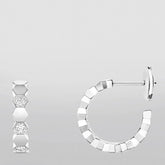 HONEE SILVER DIAMOND HOOP EARRINGS