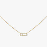MOVE UNO PAVED SILVER DIAMOND NECKLACE