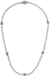 INTERLOCKING G BOULE CHAIN NECKLACE SILVER