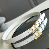 CELINE 25S BELT TRIOMPHE 25MM IN WHITE CALFSKIN 559674