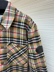 BURBERRY 25S KNITTED-COLLAR PLAID COAT 275