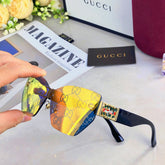 MIRRORED BUTTERFLY FRAME SUNGLASSES 571497 IN ACETATE EMBOSSED LOGO