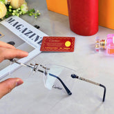 PANTHÈRE RIMLESS RECTANGULAR FRAME SUNGLASSES 573230 IN METAL