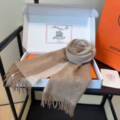HERMES 25S SCARF 190 IN CASHMERE 854635