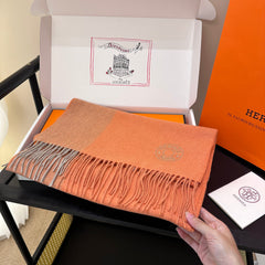 HERMES 25S SCARF 190 IN CASHMERE 986050