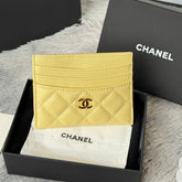 CHANEL 25S CARD HOLDER 11 IN YELLOW CAVIAR GOLD HARDWARE