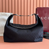 GUCCI 26S HOBO BAG 46 IN BLACK CANVAS