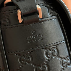 GUCCI 26S CROSSBODY BAG 33 IN BLACK EMBOSSED CALFSKIN