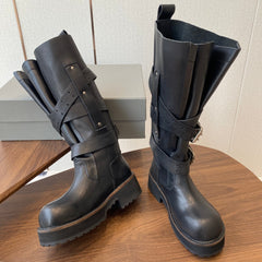 BALEN HIGH BUCKLE BOOTS IN BLACK CALFSKIN