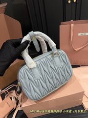 ARCADIE MATELASSÉ BAG 20 IN GREY LAMBSKIN GOLD HARDWARE