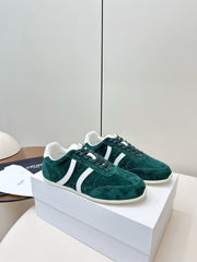 CELINE 25S JOGGER LOW LACE UP SNEAKER WITH TRIOMPHE IN DEEP TEAL SUEDE