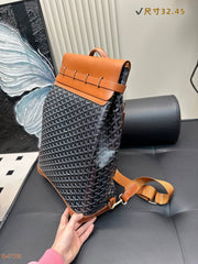 CISALPIN BACKPACK 45 IN BROWN GOYARDINE CANVAS AND CALFSKIN