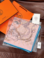 HERMES 25S SCARF 135 IN SILK CASHMERE 987501