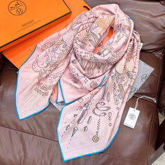 HERMES 25S SCARF 135 IN SILK CASHMERE 987501