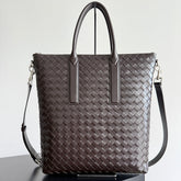 BOTTEGA VENETA 25S ANDIAMO LARGE INTRECCIATO 39 IN DARK BROWN CALFSKIN