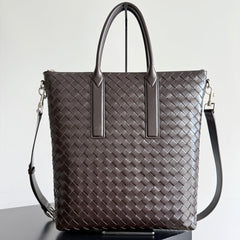 BOTTEGA VENETA 25S ANDIAMO LARGE INTRECCIATO 39 IN DARK BROWN CALFSKIN