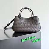 BOTTEGA VENETA 25S BASKET BAG 31 IN DARK BROWN CALFSKIN GOLD HARDWARE