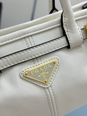 PRADA 25S BONNIE MINI HANDBAG 23 IN WHITE CALFSKIN GOLD HARDWARE