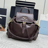 PRADA 25S EXPLORE MEDIUM BACKPACK 29 IN SIENNA CALFSKIN GOLD HARDWRE