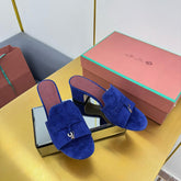 LP BLOCK HEEL SANDALS 25S IN NAVY BLUE SUEDE