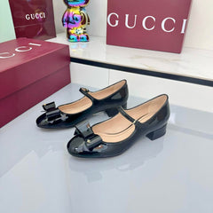 GG MARY JANE 25S IN BLACK LAMBSKIN WITH BOW