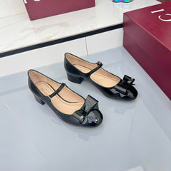 GG MARY JANE 25S IN BLACK LAMBSKIN WITH BOW