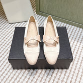 CHANEL 25S MARY JANE BALLET FLATS IN BEIGE SILK WITH BOW