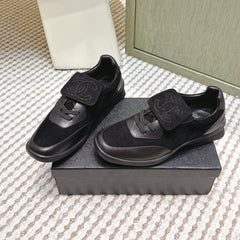 CHANEL 25S SNEAKERS 35MM IN BLACK SUEDE WITH VELCRO STRAPS