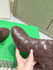 BOTTEGA VENETA 26S INTRECCIATO BOOTS 70 MM IN BROWN LAMBSKIN