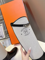 HM 25S JUMPING BOOT IN BLACK LAMBSKIN AND GREY CANVAS WITH SILVER HARDWARE