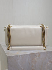 YSL 25S CALYPSO HANDBAG 26 IN IVORY LAMBSKIN GOLD HARDWRE