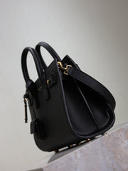 YSL 25S SAC DE JOUR 22 IN BLACK SUPPLE GRAINED CALFSKIN GOLD HARDWARE