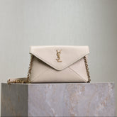 YSL 25S CALYPSO MINI 19 IN BLANC VINTAGE LAMBSKIN GOLD HARDWARE