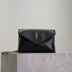 YSL 25S CALYPSO MINI 19 IN BLACK LAMBSKIN GOLD HARDWARE