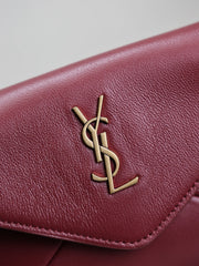 YSL 25S CALYPSO MINI 19 IN BURGUNDY CALFSKIN GOLD HARDWARE