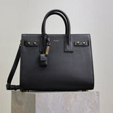 YSL 25S SAC DE JOUR GM 32 IN BLACK SUPPLE GRAINED CALFSKIN GOLD HARDWARE