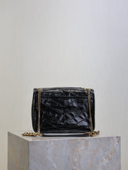 YSL 25S NIKI BAG 22 IN BLACK GLOSSY CALFSKIN GOLD HARDWRE