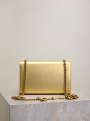 YSL 25S KATE BAG 20 IN GOLD METALLIC CALFSKIN GOLD HARDWARE
