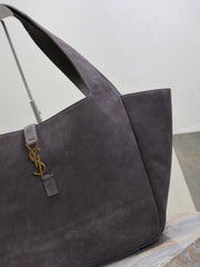 YSL 25S LE 5 À 7 BEA 50 IN DARK GRAY SUEDE GOLD HARDWRE